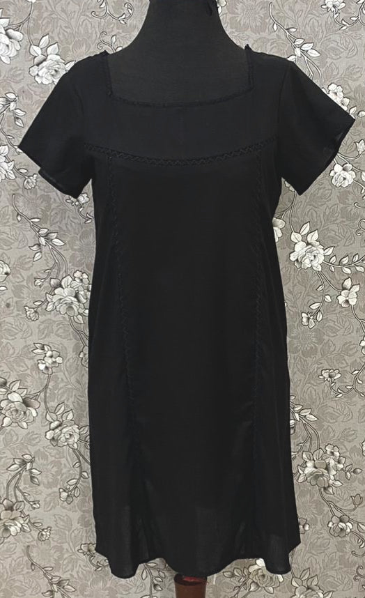 SoieRose SR1182 Black 100% Cotton Victorian Nightgown
