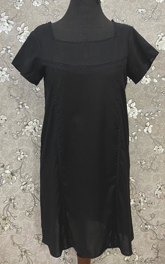 SoieRose SR1182 Black 100% Cotton Victorian Nightgown