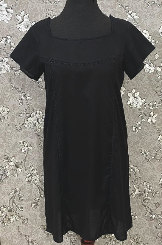 SoieRose SR1182 Black 100% Cotton Victorian Nightgown