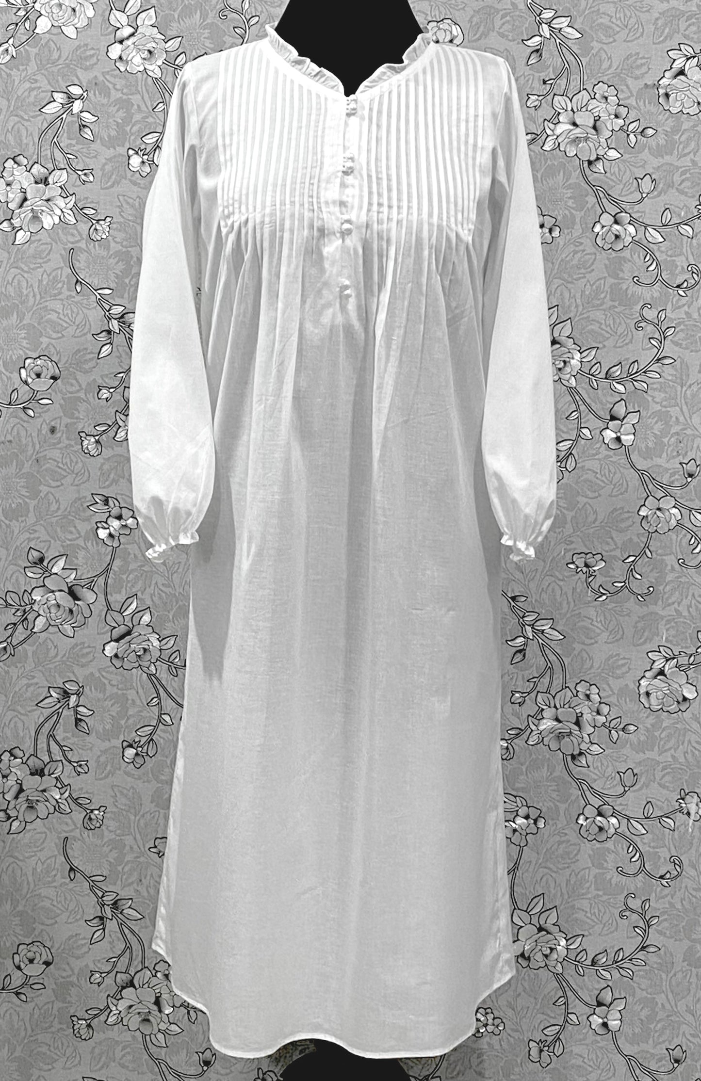 SoieRose Victorian 100% Cotton Nightgown with Pintuck Bodice – SR-1229
