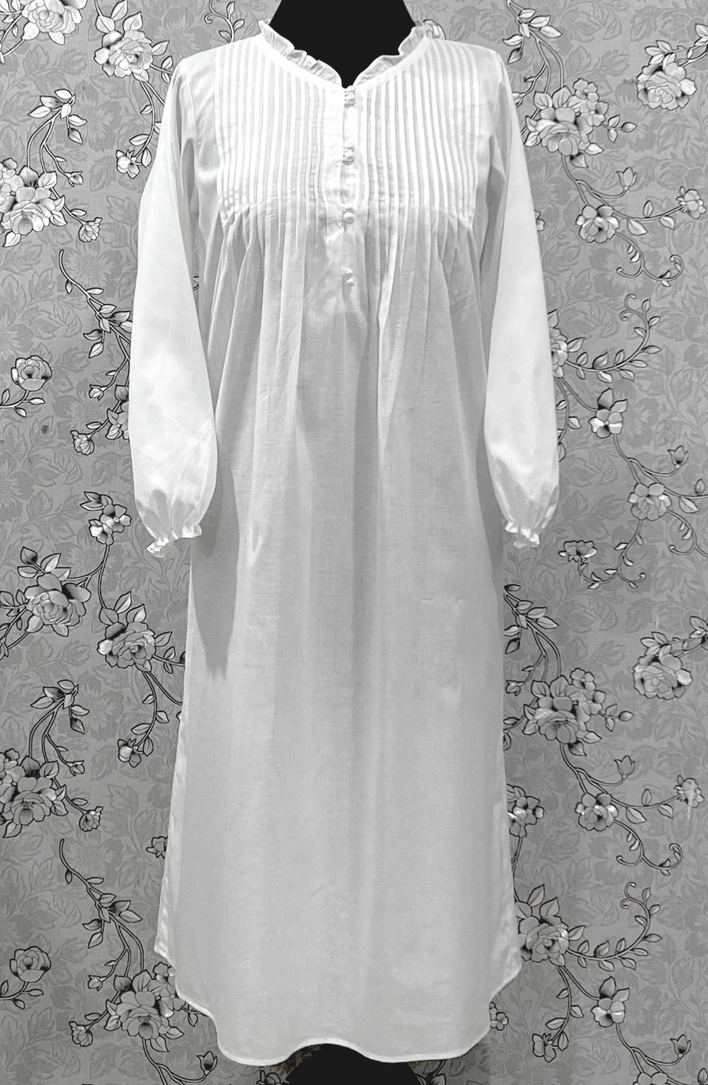 SoieRose Victorian 100% Cotton Nightgown with Pintuck Bodice – SR-1229