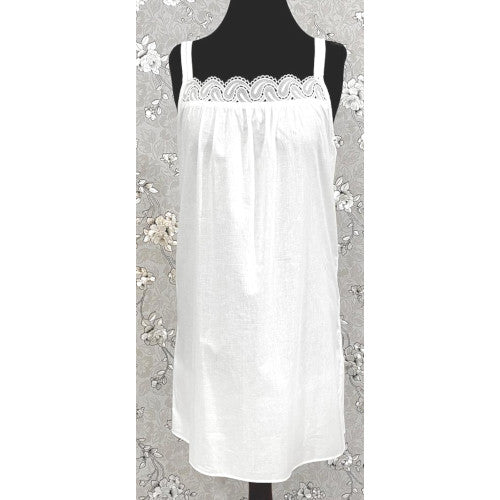 SoieRose Victorian 100% Cotton White Nightgown – Lace Trim - SR1159