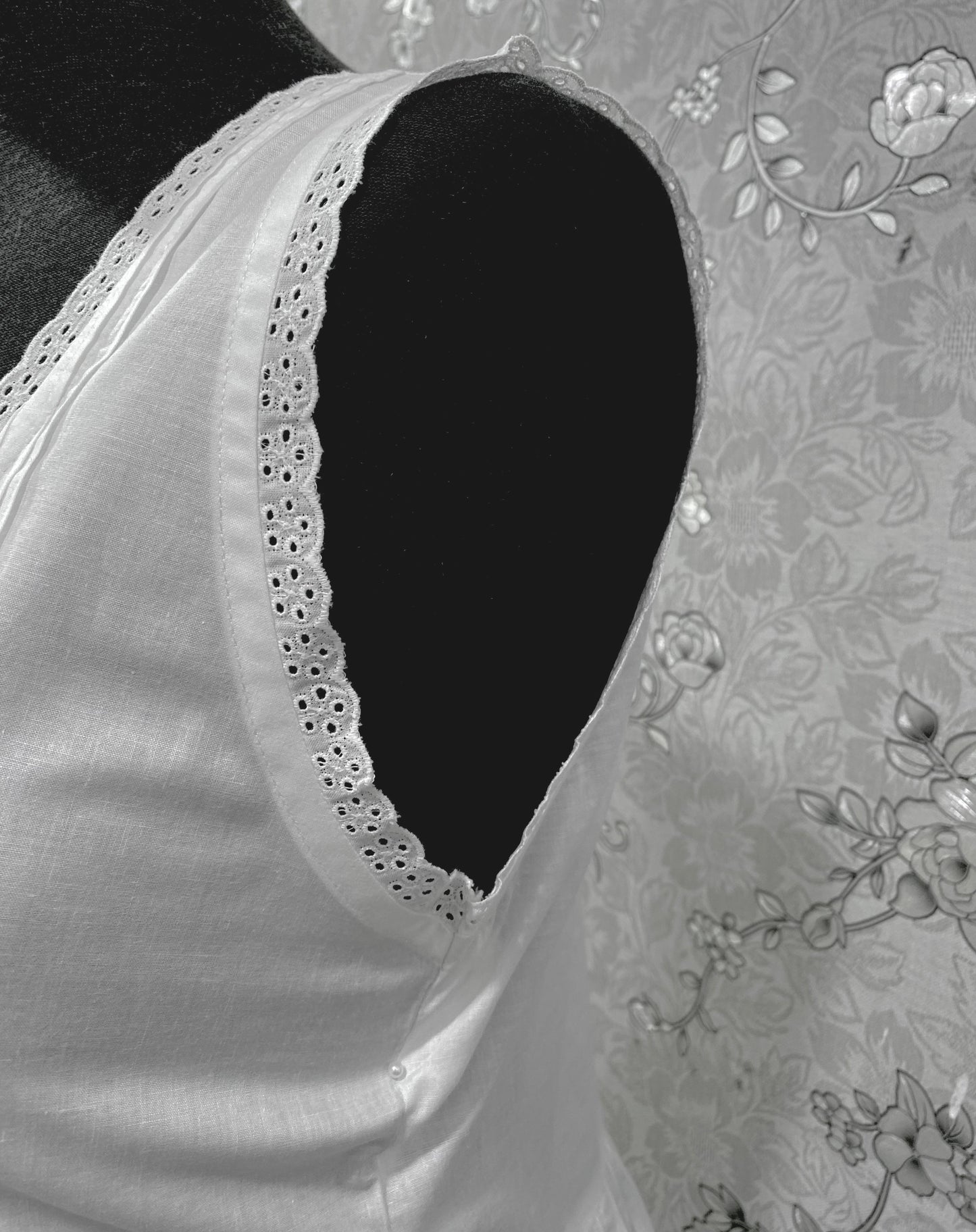 SoieRose Victorian Cotton Nightgown – Sleeveless Vintage-Style Sleepwear with Lace Trim & Pintuck - SR1225