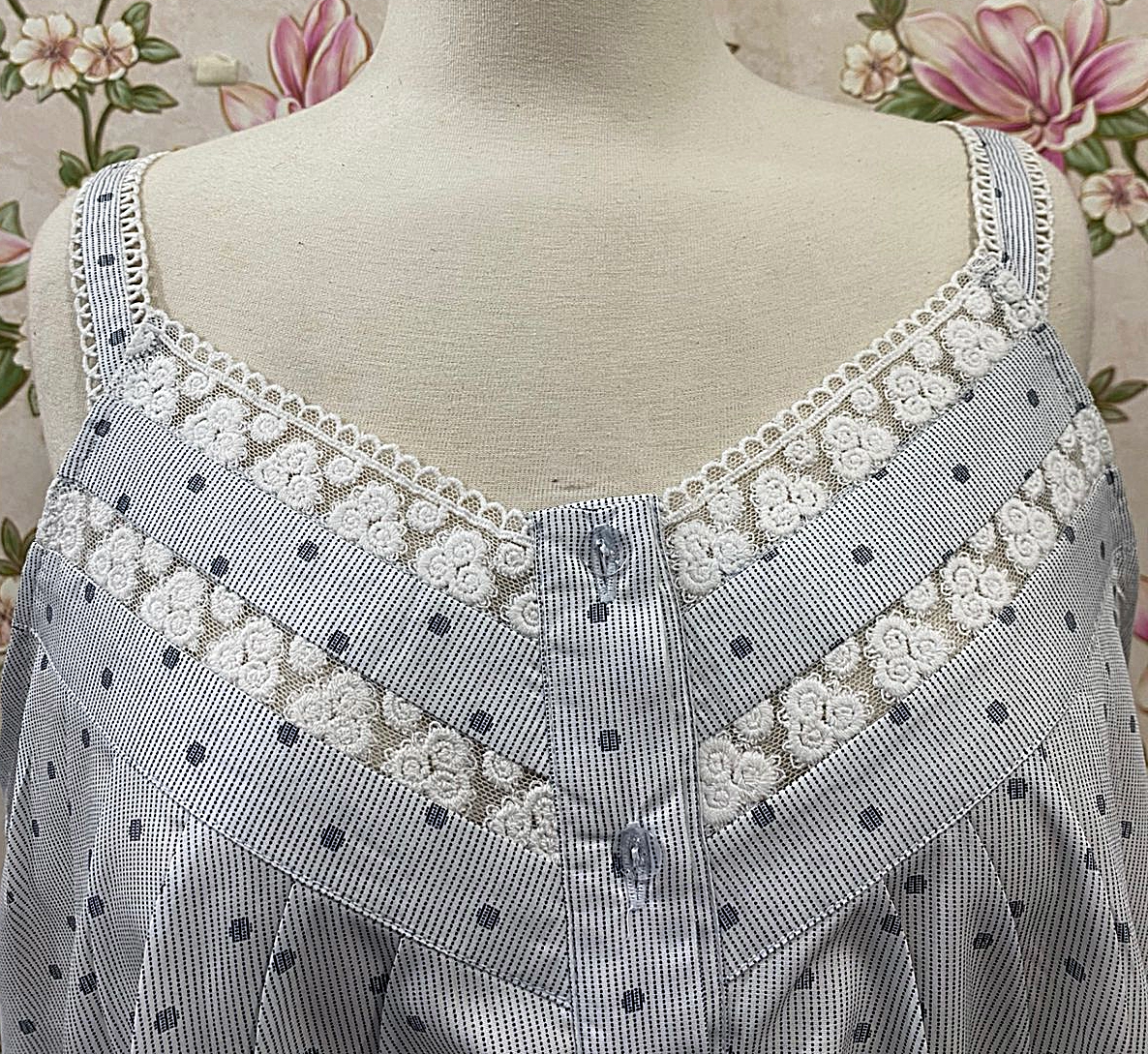 SoieRose Victorian Nightgown Cotton Lace Trim Cottagecore Slip Dress SR-1282