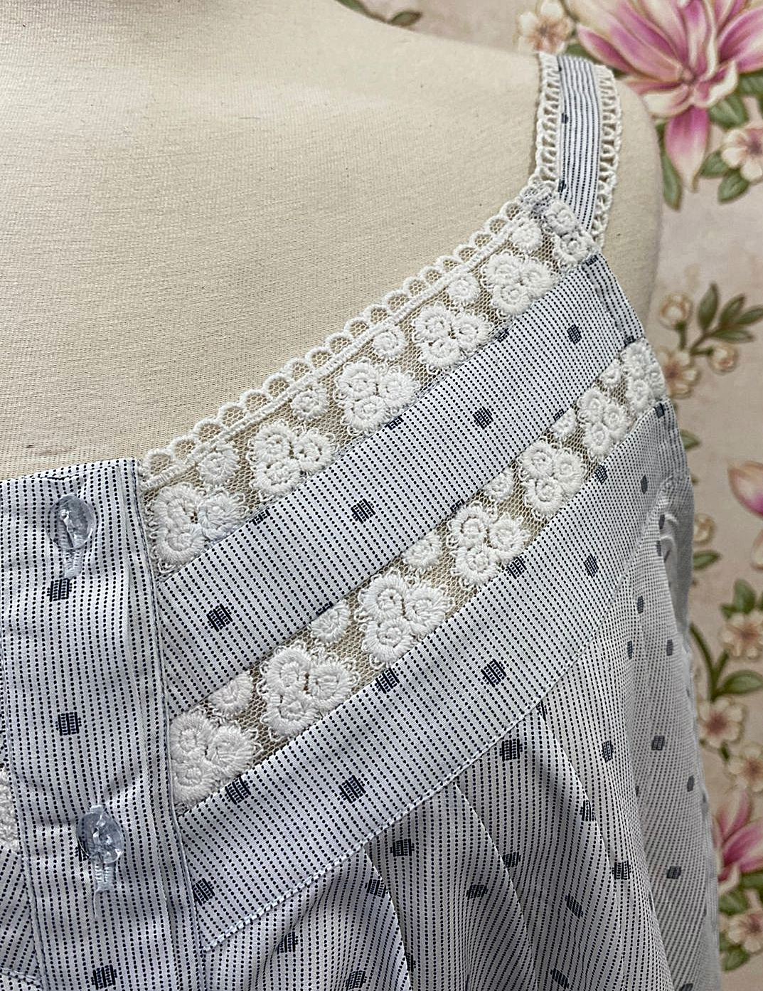 SoieRose Victorian Nightgown Cotton Lace Trim Cottagecore Slip Dress SR-1282