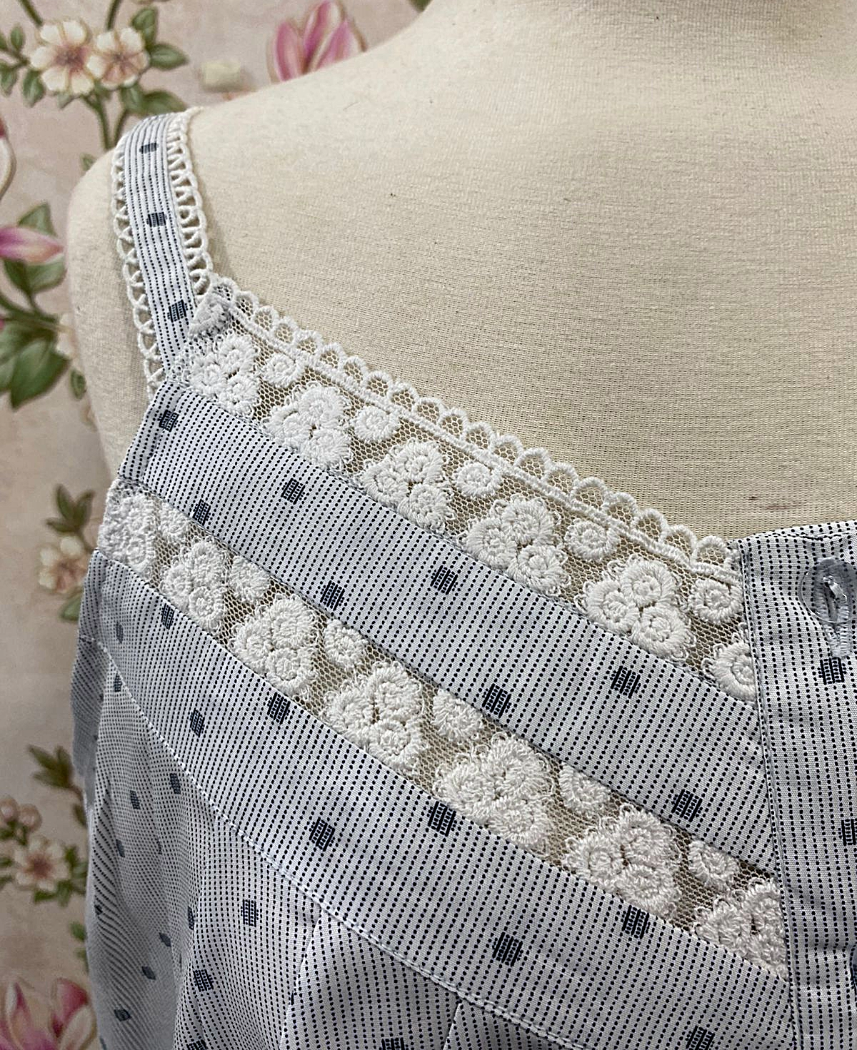 SoieRose Victorian Nightgown Cotton Lace Trim Cottagecore Slip Dress SR-1282