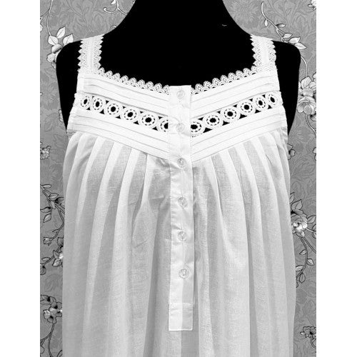 SoieRose Victorian White 100% Cotton Nightgown – SR-1163