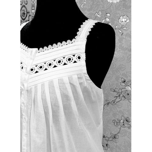 SoieRose Victorian White 100% Cotton Nightgown – SR-1163