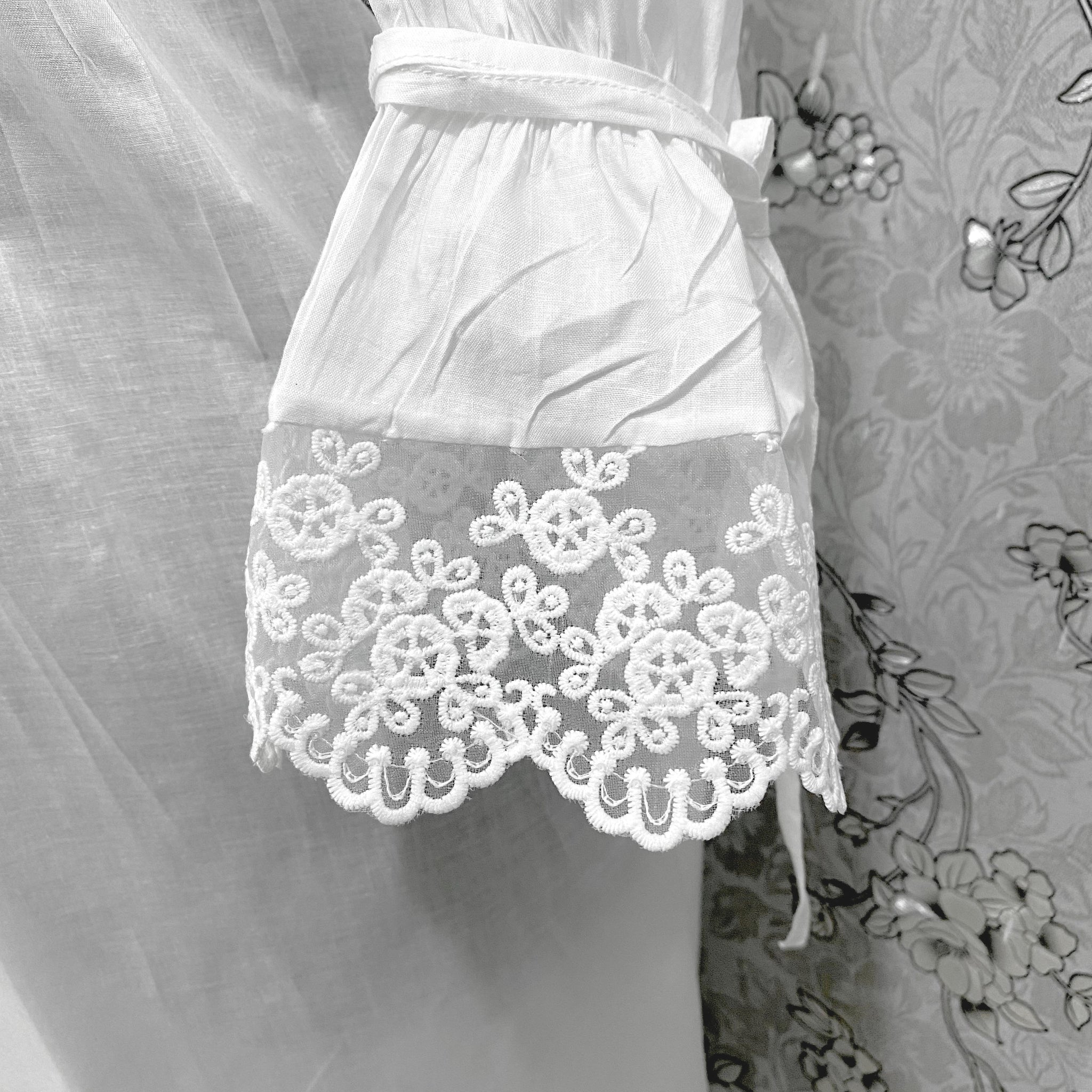 SoieRose Victorian White Cotton Nightgown with Lace Trim – SR-1227
