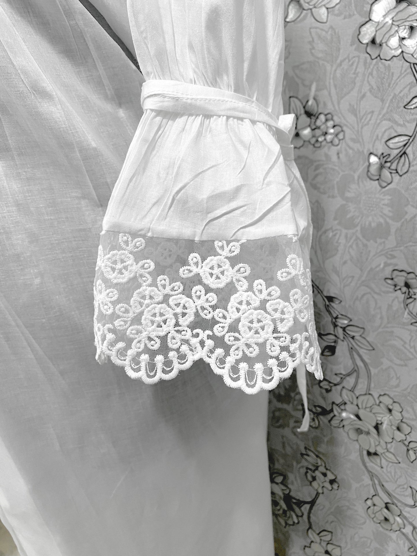 SoieRose Victorian White Cotton Nightgown with Lace Trim – SR-1227