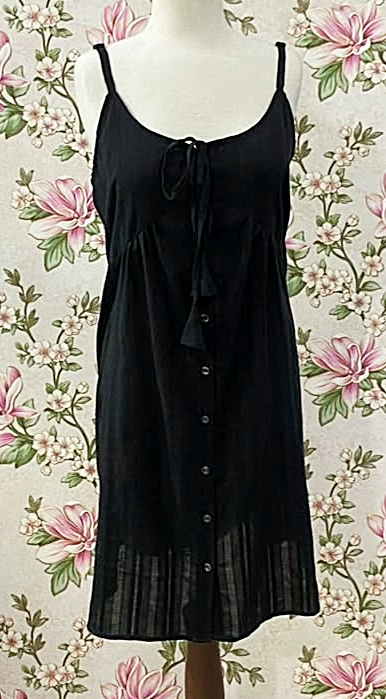 SoieRose Vintage Black Cotton Chemise Victorian Nightgown- SR-1304