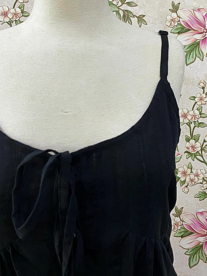 SoieRose Vintage Black Cotton Chemise Victorian Nightgown- SR-1304