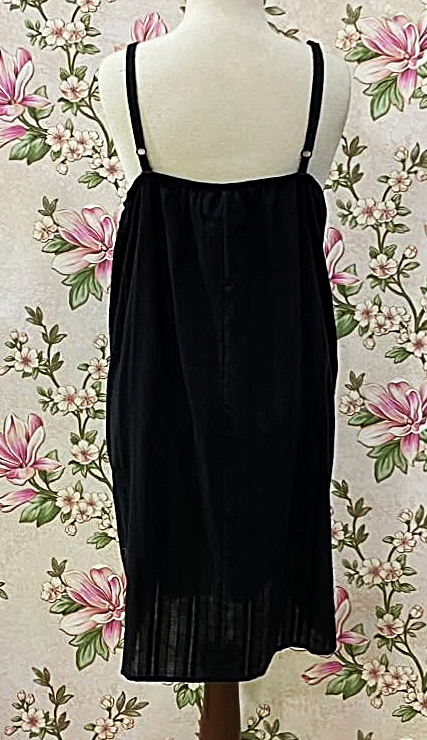 SoieRose Vintage Black Cotton Chemise Victorian Nightgown- SR-1304