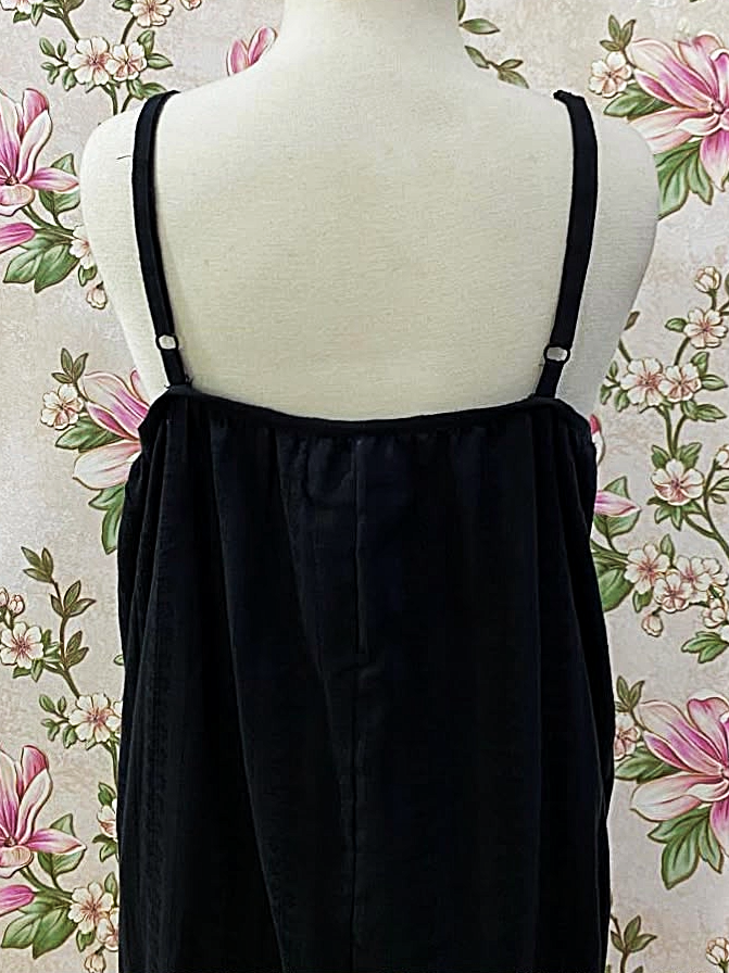 SoieRose Vintage Black Cotton Chemise Victorian Nightgown- SR-1304