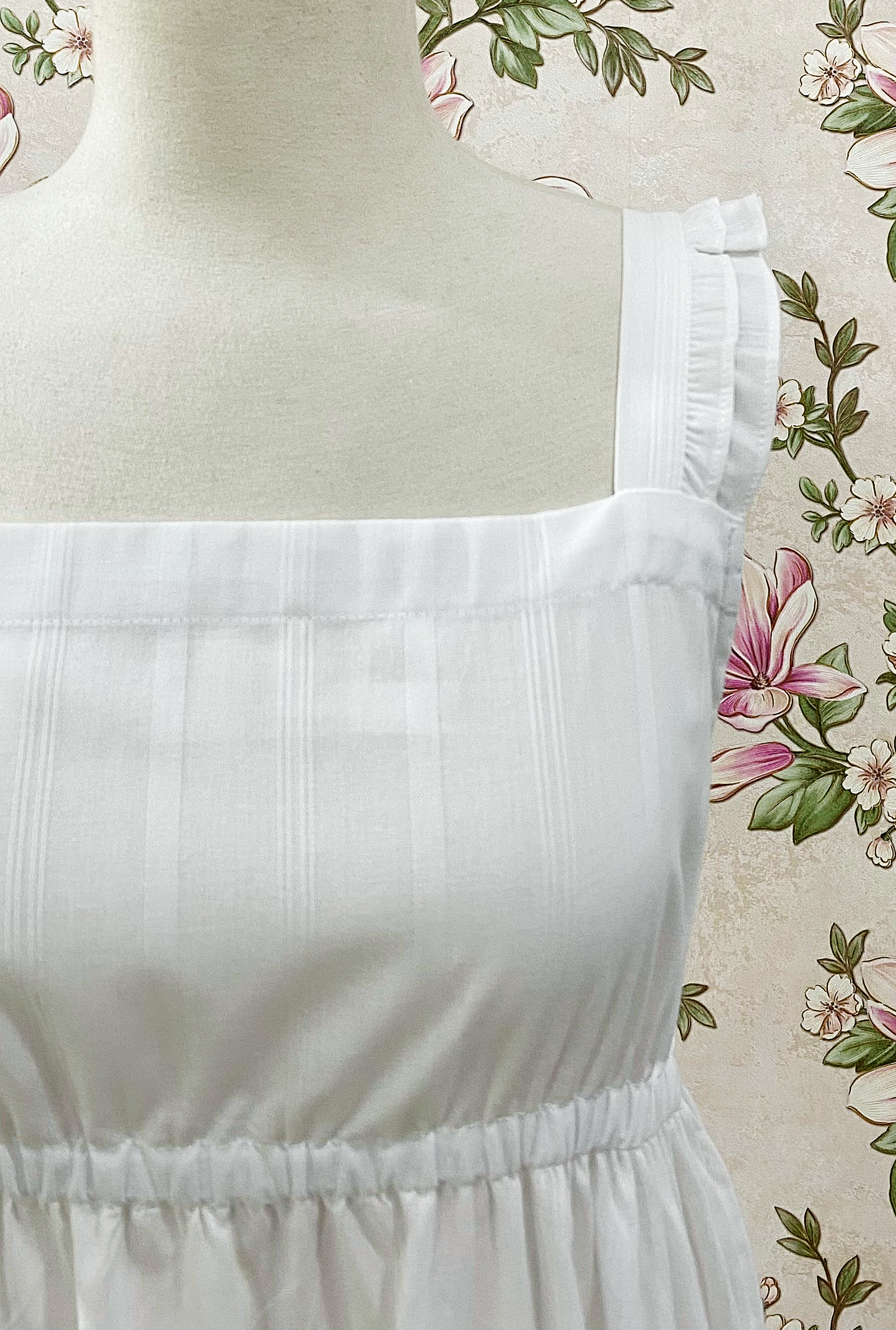 SoieRose White 100% Cotton Prairie Tiered Maxi Dress - SR-1313