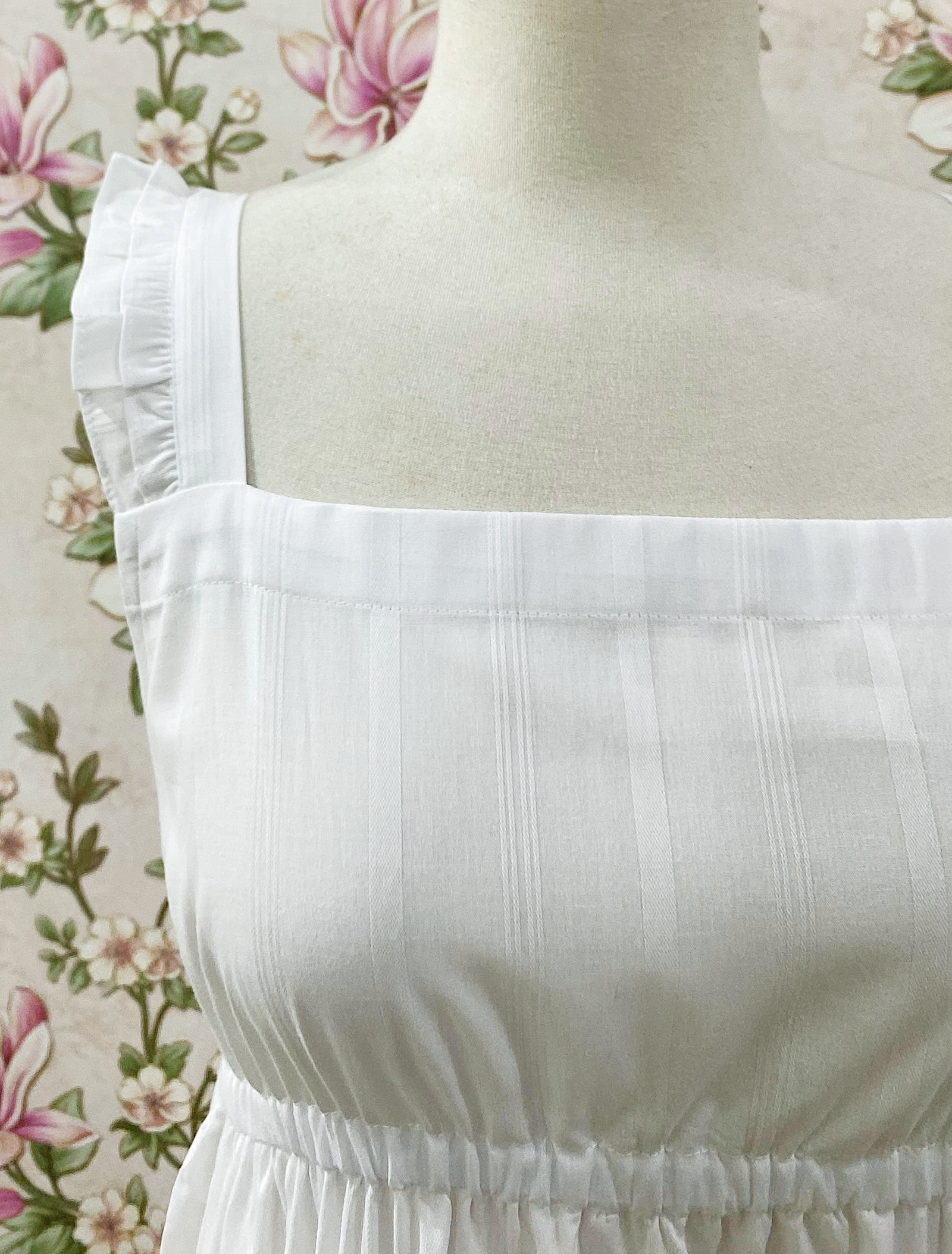 SoieRose White 100% Cotton Prairie Tiered Maxi Dress - SR-1313