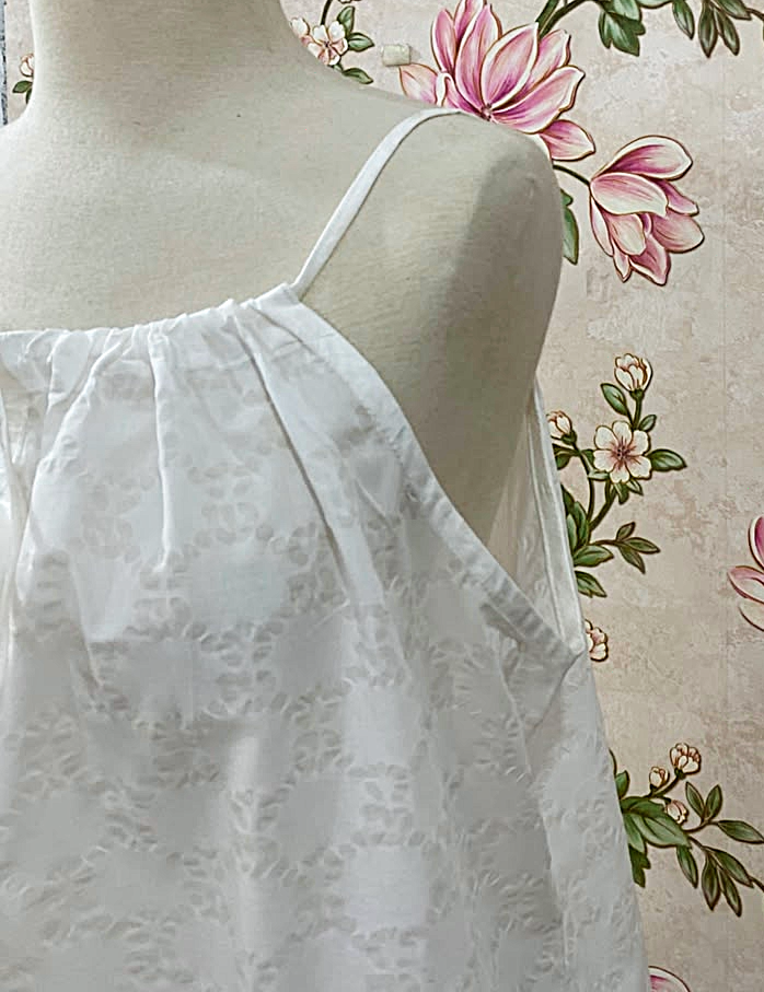 SoieRose White 100% Cotton Victorian Romantic Cottagecore Nightgown - SR-1292
