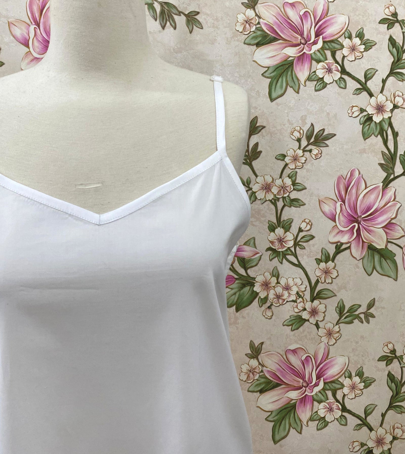 SoieRose White Cotton Matching Slip for Victorian Nightgown-100% Cotton Full Slip-SR-1269