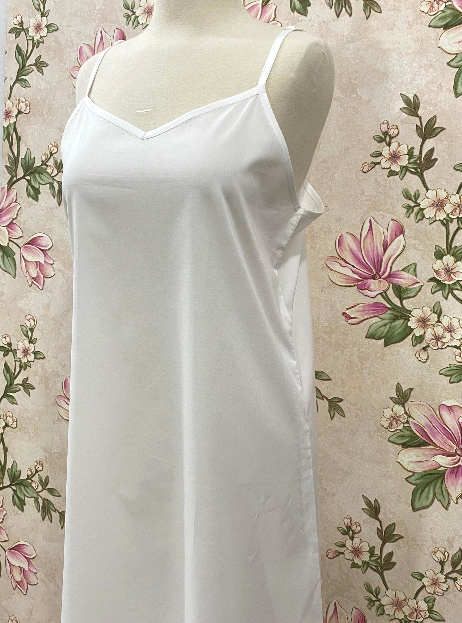 SoieRose White Cotton Matching Slip for Victorian Nightgown-100% Cotton Full Slip-SR-1269