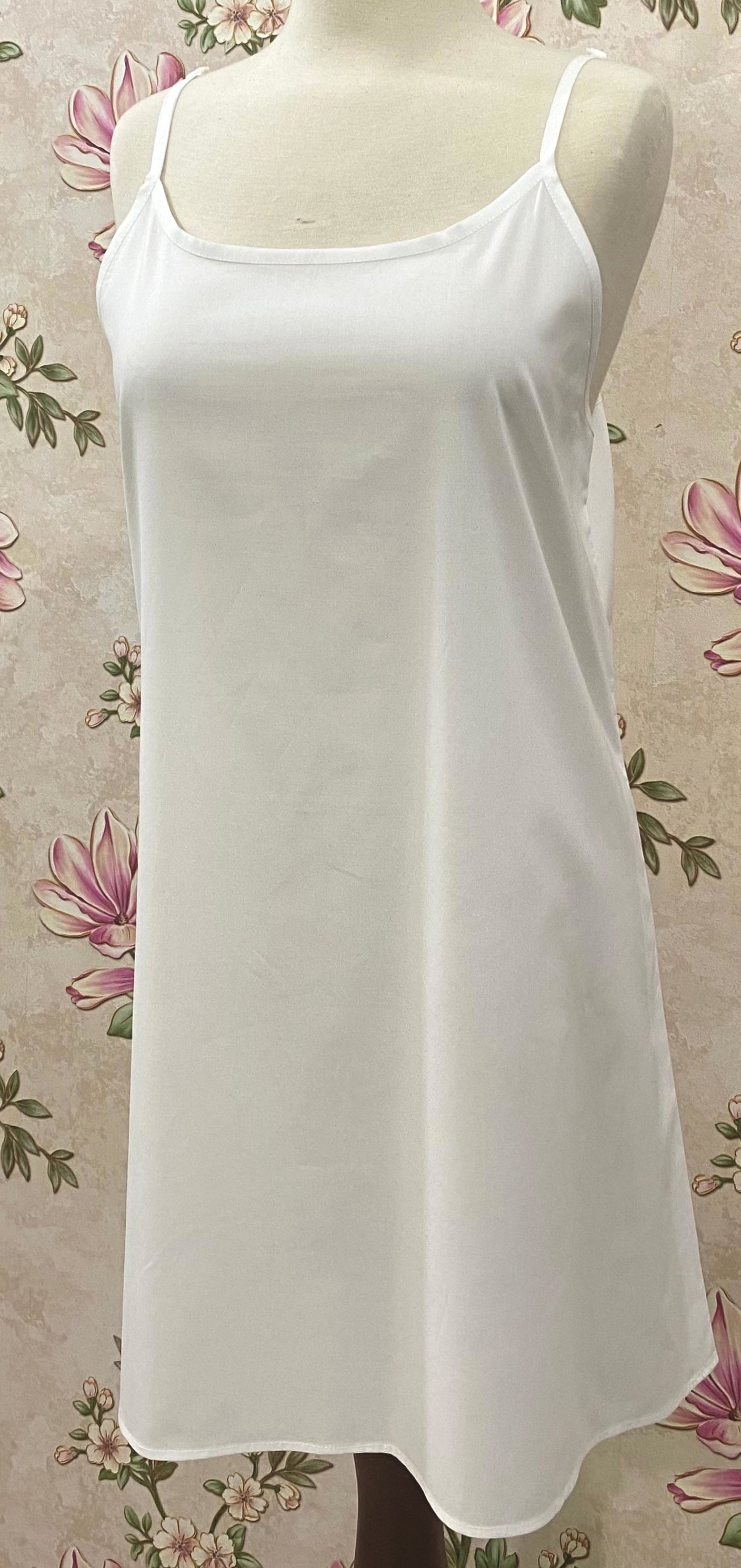 SoieRose White Cotton Matching Slip for Victorian Nightgown-100% Cotton Soft Modesty Layer- Bridal Sleepwear-SR-1268