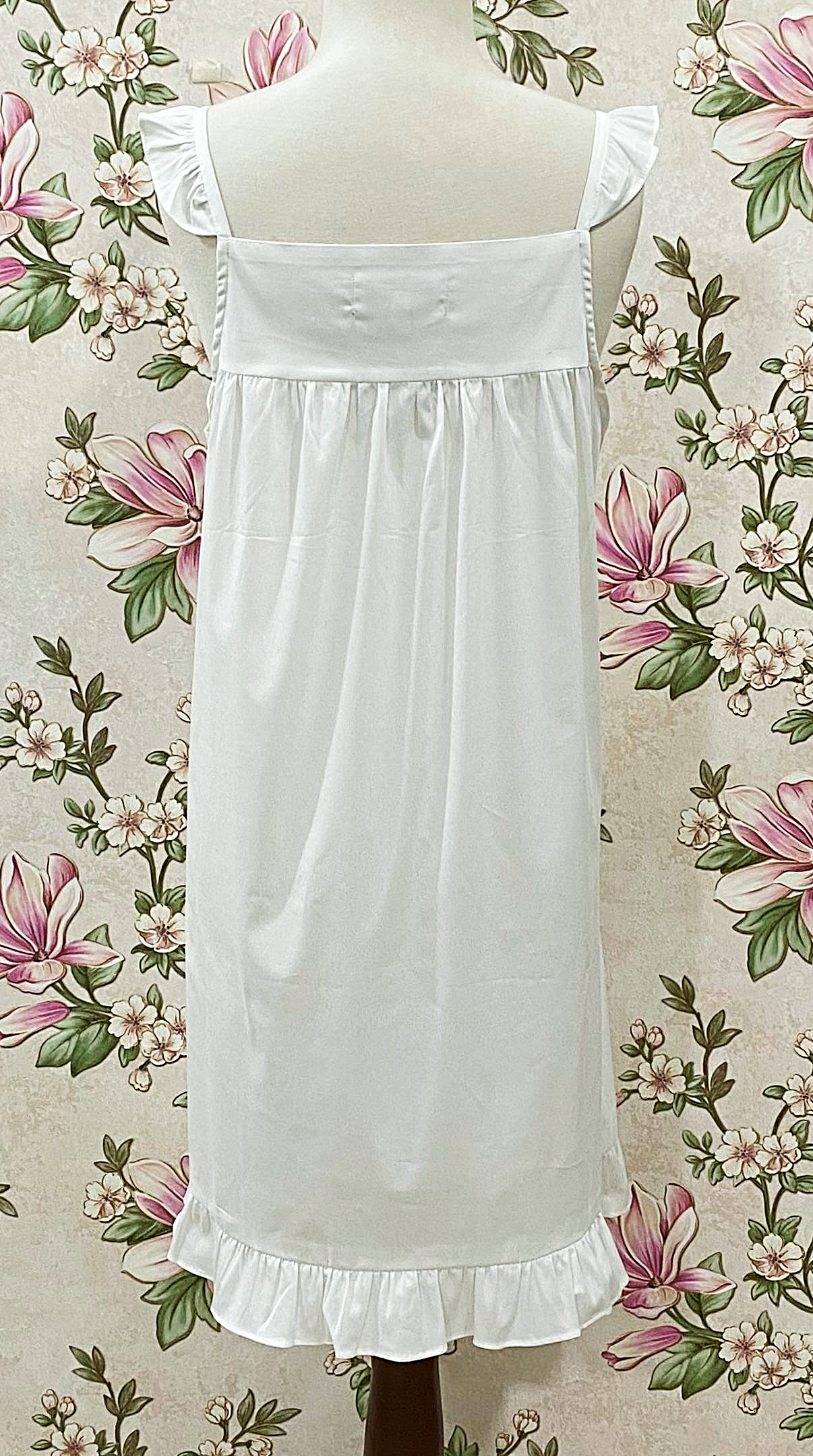 SoieRose White Cotton Victorian Nightgown Ruffle Chemise SR-1285