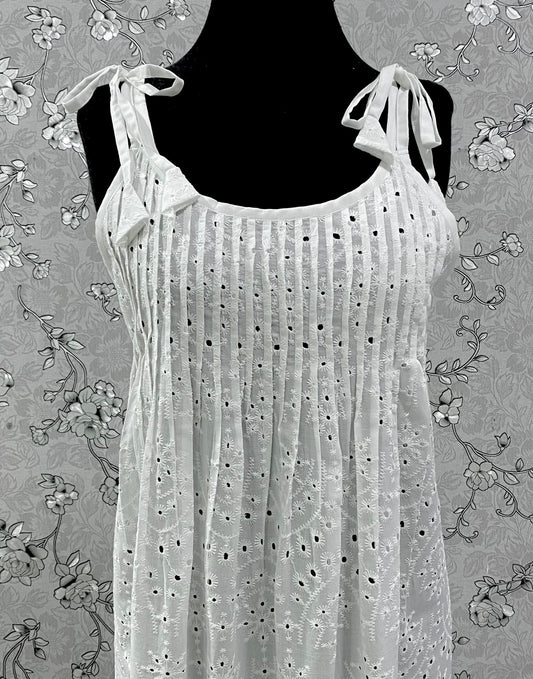 SoieRose White Victorian Cotton Nightgown – SR-1187 - Vintage Sleepwear