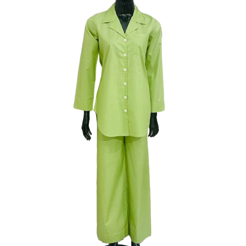 SoieRose Women’s Pajama Set - Calm Green, 100% Cotton - SR-1064
