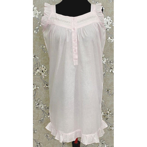 SoieRose Women's Pale Pink Victorian Nightgown – 100% Cotton - SR1115