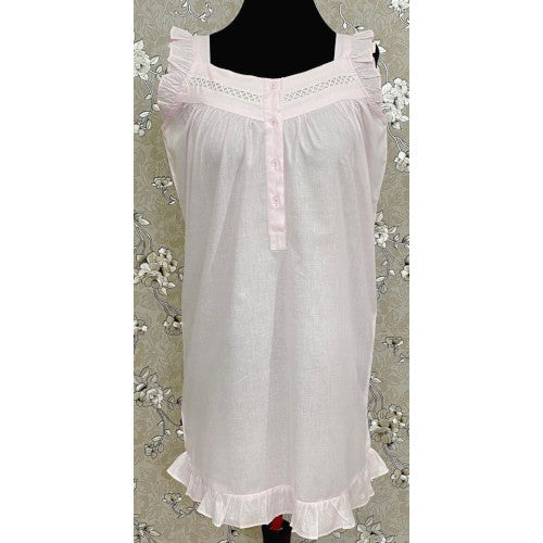 SoieRose Women's Pale Pink Victorian Nightgown – 100% Cotton - SR1115