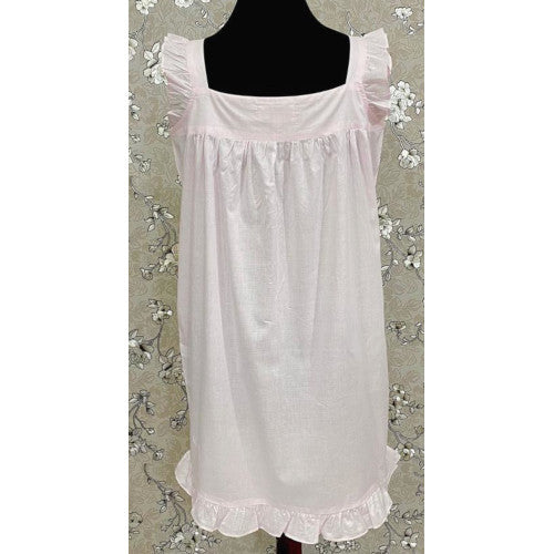 SoieRose Women's Pale Pink Victorian Nightgown – 100% Cotton - SR1115