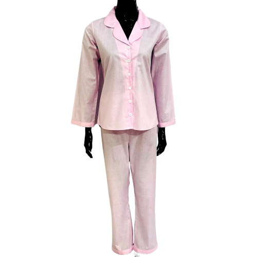 SoieRose Women's Victorian Pajama Set – Pink – 100% Cotton - SR1057