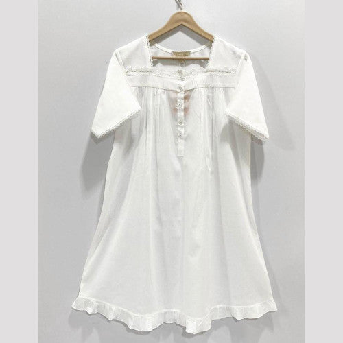SoieRose 100% Cotton Victorian Shortsleeves Nightgown  - SR-1007