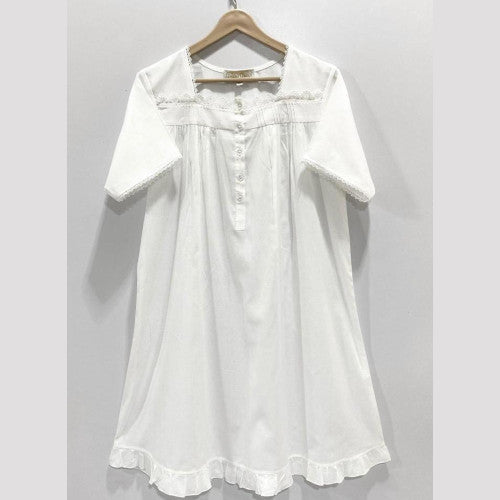 SoieRose 100% Cotton Victorian Shortsleeves Nightgown  - SR-1007