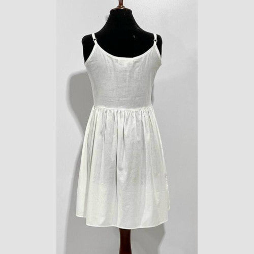 SoieRose 100% White Cotton Spaghetti Strap Victorian Nightgown- SR-1011