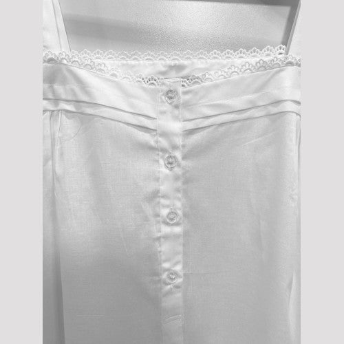 SoieRose White 100% Cotton Victorian Nightgown-SR-1003