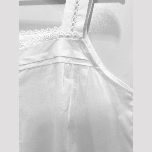 SoieRose White 100% Cotton Victorian Nightgown-SR-1003