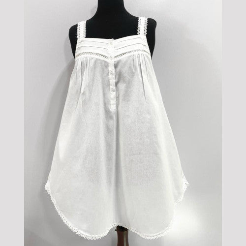 SoieRose White 100% Cotton Victorian Nightgown - SR1001