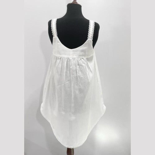 SoieRose White 100% Cotton Victorian Nightgown - SR1001