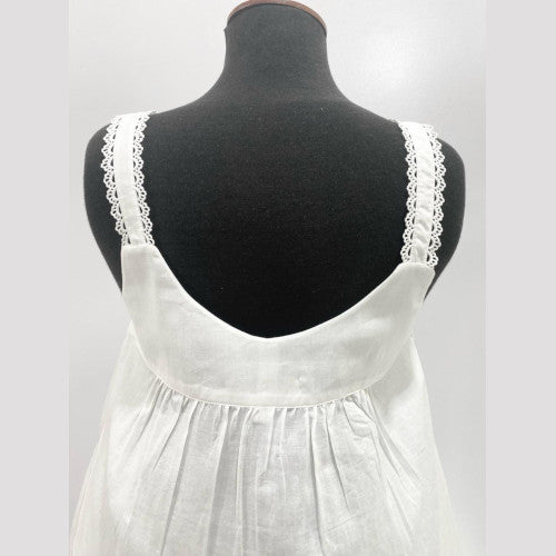 SoieRose White 100% Cotton Victorian Nightgown - SR1001