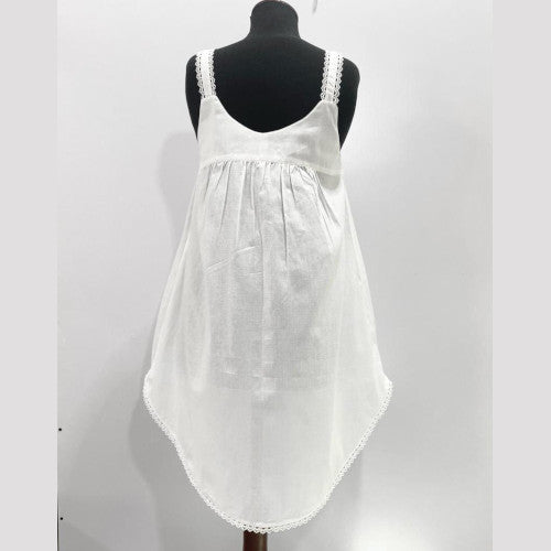 SoieRose White 100% Cotton Victorian Nightgown - SR1001
