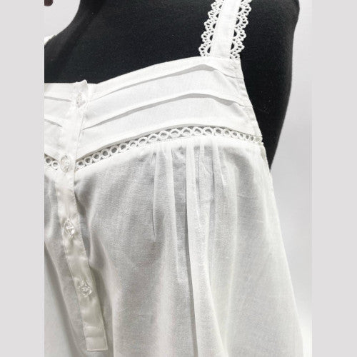 SoieRose White 100% Cotton Victorian Nightgown - SR1001