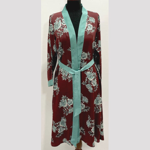 Soierose Beautiful Satin Silk Printed Robe - SR-1004