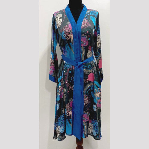 Soierose Beautiful Satin Silk Printed Robe - SR-1005