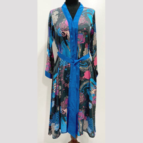 Soierose Beautiful Satin Silk Printed Robe - SR-1005