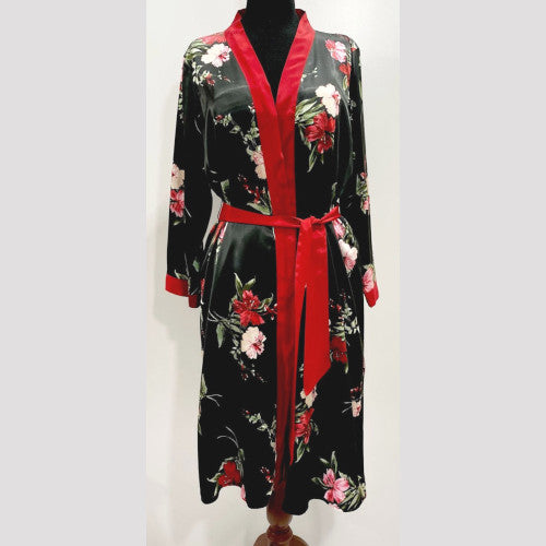 Soierose Beautiful Satin Silk Printed Robe - SR-1006