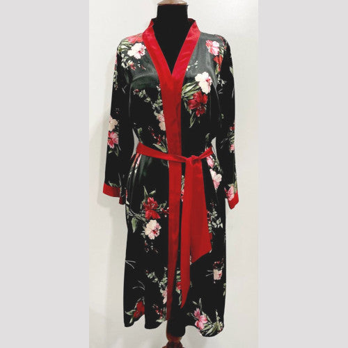 Soierose Beautiful Satin Silk Printed Robe - SR-1006