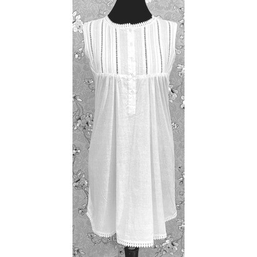 Victorian-Inspired 100% Cotton Nightgown by SoieRose - SR-1127 - White