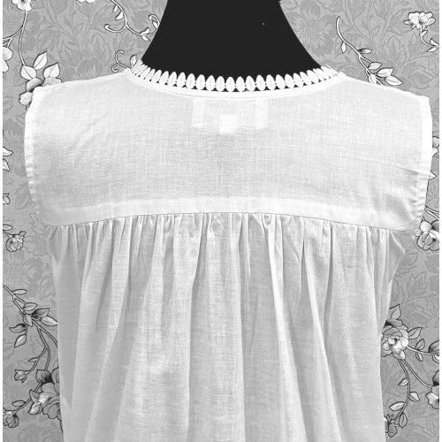 Victorian-Inspired 100% Cotton Nightgown by SoieRose - SR-1127 - White