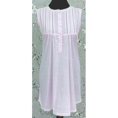 Victorian-Inspired 100% Cotton Nightgown by SoieRose - SR-1128 - Pink
