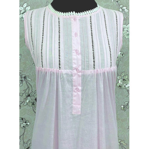 Victorian-Inspired 100% Cotton Nightgown by SoieRose - SR-1128 - Pink
